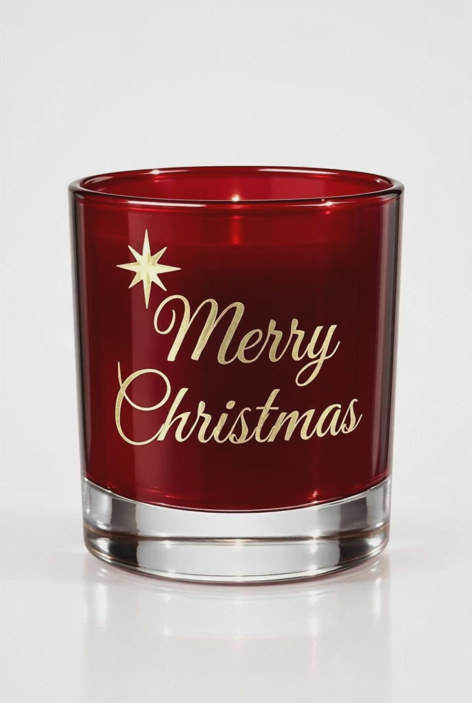 Ljuslykta | Marry Christmas (röd)